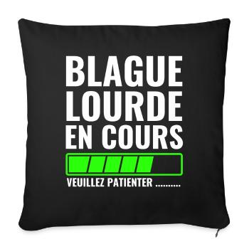 heavy joke in progress please wait - Sofa pillowcase 17,3'' x 17,3'' (45 x 45 cm) - black - Front