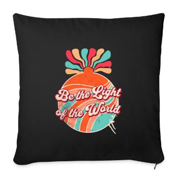 Leuchtende Inspiration im Retro-Stil - Sofakissenbezug 45 x 45 cm - Schwarz - Vorne