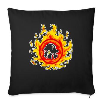 Feuer Kreis - Sofakissenbezug 45 x 45 cm - Schwarz - Vorne