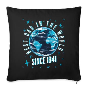 Best dad in the world since 1941 Father's Day - Sofa pillowcase 17,3'' x 17,3'' (45 x 45 cm) - black - Front