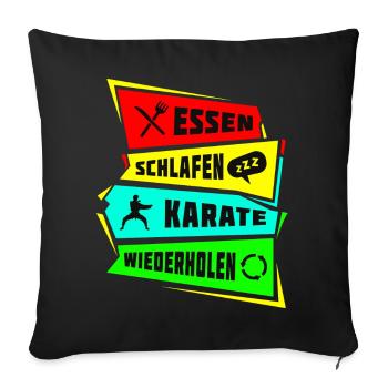 Eat Sleep Repeat Karate - Sofa pillowcase 17,3'' x 17,3'' (45 x 45 cm) - black - Front