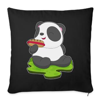 Hot-dog Panda - Housse de coussin décorative 45 x 45 cm - noir - Devant