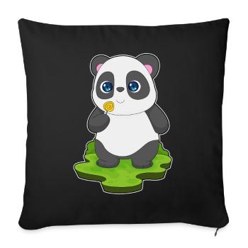 Sucette panda - Housse de coussin décorative 45 x 45 cm - noir - Devant