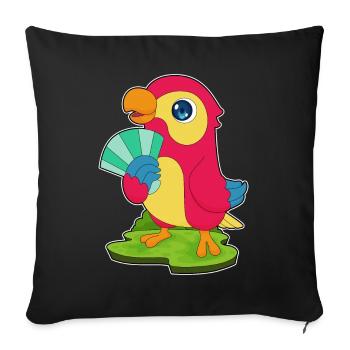 Éventail de main de perroquet - Housse de coussin décorative 45 x 45 cm - noir - Devant