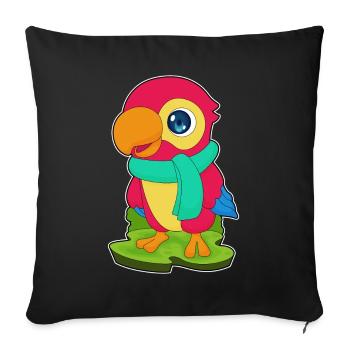Écharpe d’hiver Parrot - Housse de coussin décorative 45 x 45 cm - noir - Devant