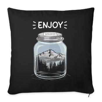Enjoy Outdoor Nature Landscape in a Glass - Sofa pillowcase 17,3'' x 17,3'' (45 x 45 cm) - black - Front