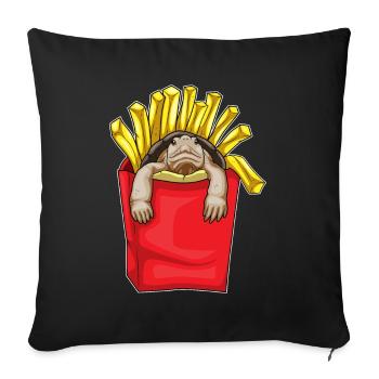 Frites de tortue - Housse de coussin décorative 45 x 45 cm - noir - Devant