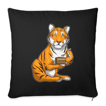 Gâteau du tigre - Housse de coussin décorative 45 x 45 cm - noir - Devant