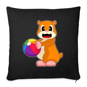 Natation Hamster Water-polo Été - Housse de coussin décorative 45 x 45 cm - noir - Devant