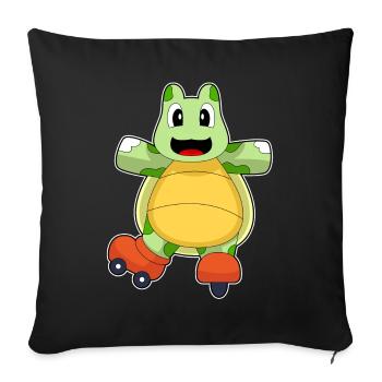 Patins en ligne Turtle Patins en ligne - Housse de coussin décorative 45 x 45 cm - noir - Devant