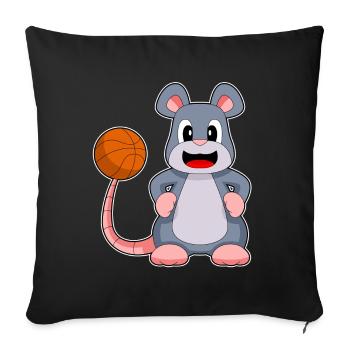 Mouse Basketball Player Basketball - Sofa pillowcase 17,3'' x 17,3'' (45 x 45 cm) - black - Front