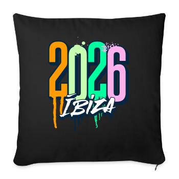 2026 Ibiza - Sofa pillowcase 17,3'' x 17,3'' (45 x 45 cm) - black - Front