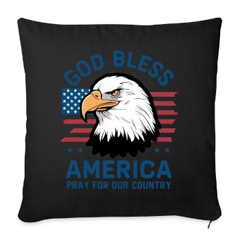 God Bless America - Pray for our country Amerika - Sofa pillowcase 17,3'' x 17,3'' (45 x 45 cm) - black - Front