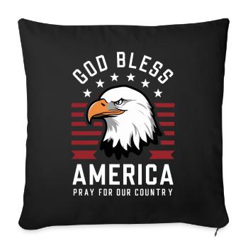 God Bless America - Pray for our country Amerika - Sofa pillowcase 17,3'' x 17,3'' (45 x 45 cm) - black - Front