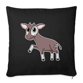 Okapi forest giraffe motif - Sofa pillowcase 17,3'' x 17,3'' (45 x 45 cm) - black - Front