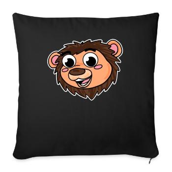 Lion Head Animal - Sofa pillowcase 17,3'' x 17,3'' (45 x 45 cm) - black - Front