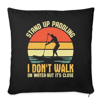 Stand Up Paddling Water Sport Design - Sofa pillowcase 17,3'' x 17,3'' (45 x 45 cm) - black - Front