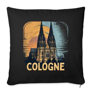 Cologne Cathedral Cologne Vintage Silhouette Cologne Skyline - Sofa pillowcase 17,3'' x 17,3'' (45 x 45 cm) - black - Front