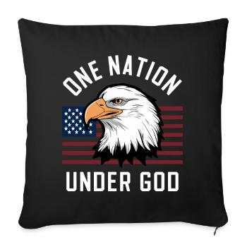 Amérique États-Unis Dire Une Nation sous Dieu 4 juillet - Housse de coussin décorative 45 x 45 cm - noir - Devant