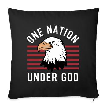 Amérique États-Unis Dire Une Nation sous Dieu 4 juillet - Housse de coussin décorative 45 x 45 cm - noir - Devant