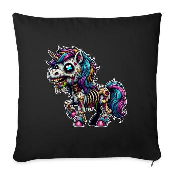 Einhorn Zombie - Sofakissenbezug 45 x 45 cm - Schwarz - Vorne