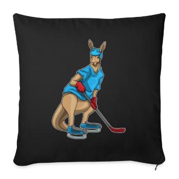 Kangaroo Ice Hockey Hockey Stick - Sofa pillowcase 17,3'' x 17,3'' (45 x 45 cm) - black - Front