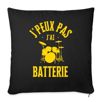 Ich kann keine Batterie haben - Sofakissenbezug 45 x 45 cm - Schwarz - Vorne