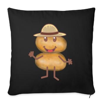 Potatoes Vegetables Potato Farmers - Sofa pillowcase 17,3'' x 17,3'' (45 x 45 cm) - black - Front