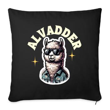 Alvadder Alpaka Papa Vater Vatertag - Sofakissenbezug 45 x 45 cm - Schwarz - Vorne