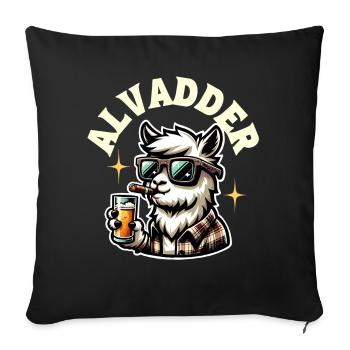 Alvadder Alpaka Papa Vater Vatertag - Sofakissenbezug 45 x 45 cm - Schwarz - Vorne