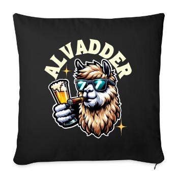 Alvadder Alpaka Papa Vater Vatertag - Sofakissenbezug 45 x 45 cm - Schwarz - Vorne