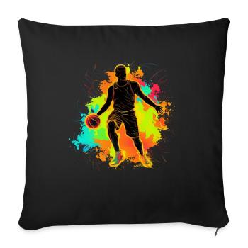 Basketball 80s Style - Sofa pillowcase 17,3'' x 17,3'' (45 x 45 cm) - black - Front