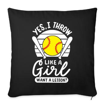 Softball Softball-Spieler - Sofakissenbezug 45 x 45 cm - Schwarz - Vorne