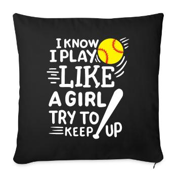 Softball Softball-Spieler - Sofakissenbezug 45 x 45 cm - Schwarz - Vorne