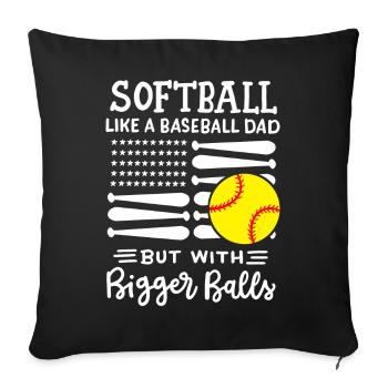 Softball Softball Papa - Sofakissenbezug 45 x 45 cm - Schwarz - Vorne