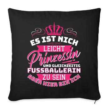Ce n’est pas facile princesse et en même temps - Housse de coussin décorative 45 x 45 cm - noir - Devant