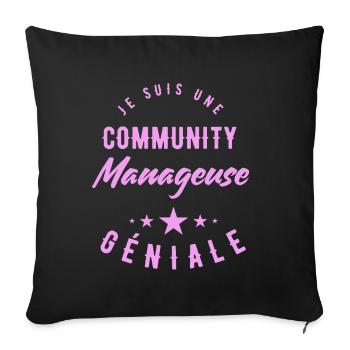 Community Manageuse - Sofa pillowcase 17,3'' x 17,3'' (45 x 45 cm) - black - Front