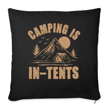 Camping Is In Tents Nature Print - Sofa pillowcase 17,3'' x 17,3'' (45 x 45 cm) - black - Front