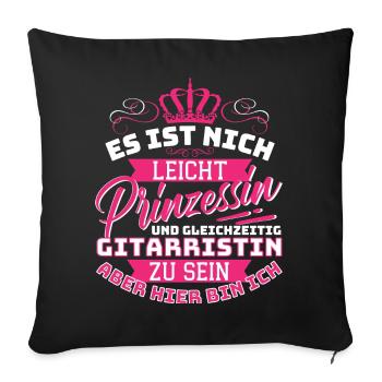 It's not easy princess and at the same time - Sofa pillowcase 17,3'' x 17,3'' (45 x 45 cm) - black - Front