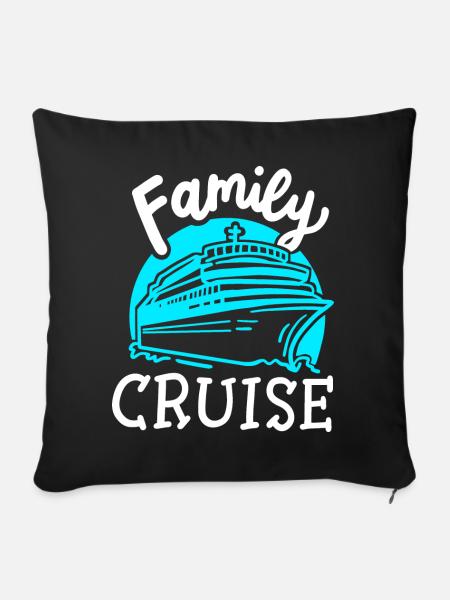 Familie Kreuzfahrt Kreuzfahrtschiff - Sofakissenbezug 45 x 45 cm - Schwarz