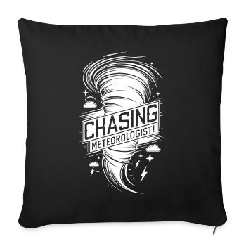 Tornade Twister Chasseur Météorologue - Housse de coussin décorative 45 x 45 cm - noir - Devant