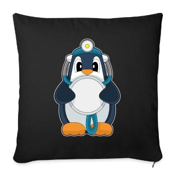 Penguin Doctor Stethoscope - Sofa pillowcase 17,3'' x 17,3'' (45 x 45 cm) - black - Front