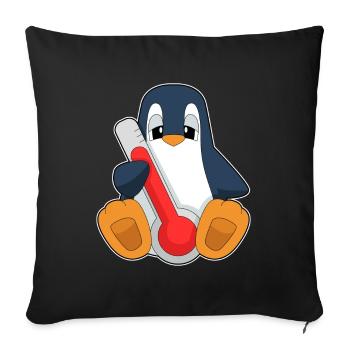 Thermomètre clinique Penguin - Housse de coussin décorative 45 x 45 cm - noir - Devant