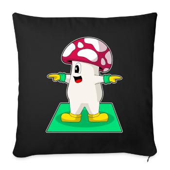 Mushroom Yoga Fitness Gymnastique - Housse de coussin décorative 45 x 45 cm - noir - Devant