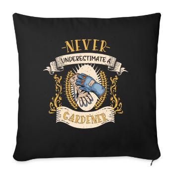 Cadeau drôle de pouce vert de jardinier - Housse de coussin décorative 45 x 45 cm - noir - Devant