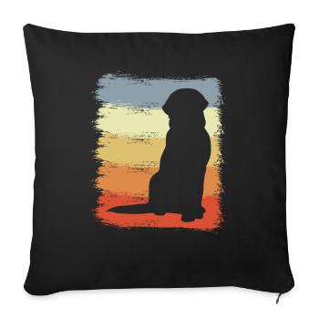 Dog Drawing Vintage Look - Sofa pillowcase 17,3'' x 17,3'' (45 x 45 cm) - black - Front