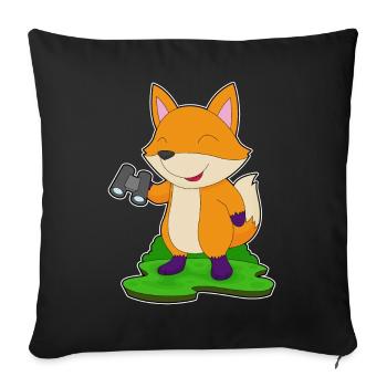 Fuchs Binoculars - Sofa pillowcase 17,3'' x 17,3'' (45 x 45 cm) - black - Front