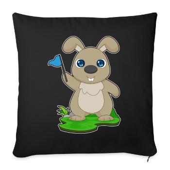 Rabbit Flag - Sofa pillowcase 17,3'' x 17,3'' (45 x 45 cm) - black - Front