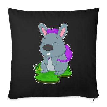 Sac à dos Bunny Student School - Housse de coussin décorative 45 x 45 cm - noir - Devant