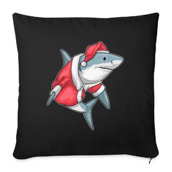 Shark Christmas Christmas Hat - Sofa pillowcase 17,3'' x 17,3'' (45 x 45 cm) - black - Front